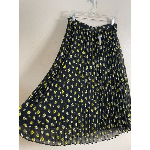 NEW Banana Republic Womens 8 Pleated Midi Skirt Floral Print Side Zip Closure - Picture 8 of 10